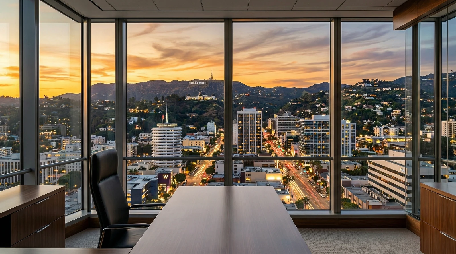 Los Angeles skyline view from a boardroom for SalesLab360 strategy and planning