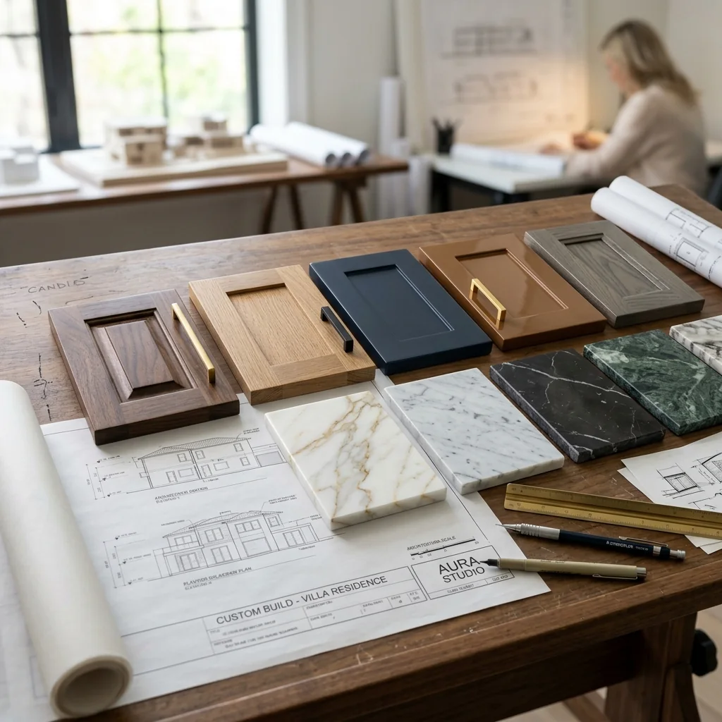 Luxury design materials and showroom surfaces